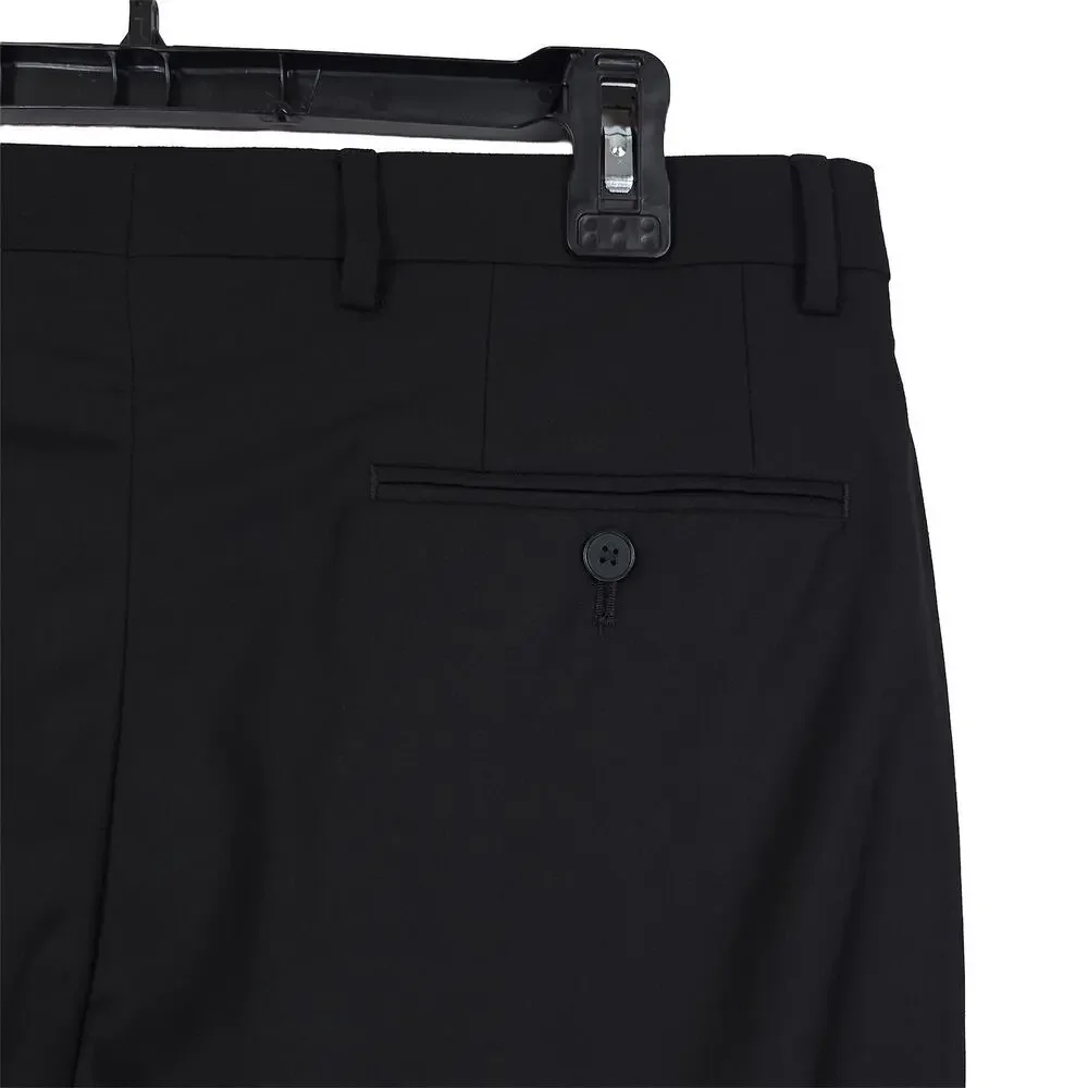 Calvin Klein Mens Slim Fit Dress Pants 35x30 Black Solid Stretch Micro Twill NWT